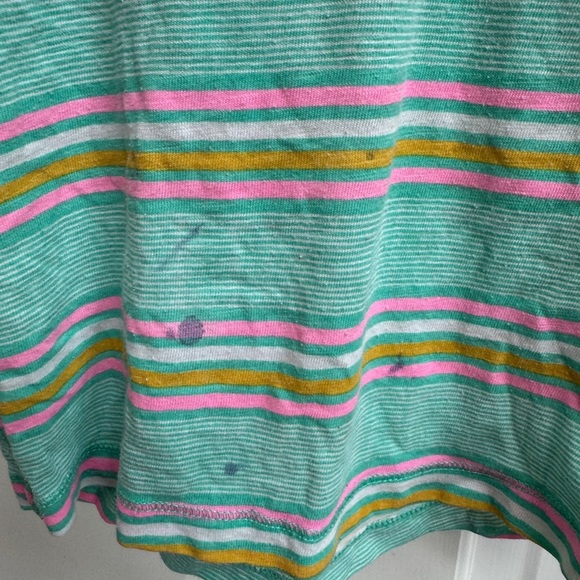 Cat & Jack 2T Girls Striped Short Sleeve Shirt- has stains - Picture 2 of 6